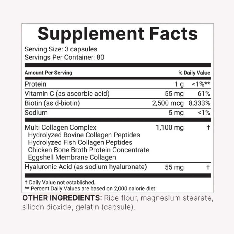 Micro Ingredients – 8-in-1 Full Spectrum Collagen Capsules (240 Count)